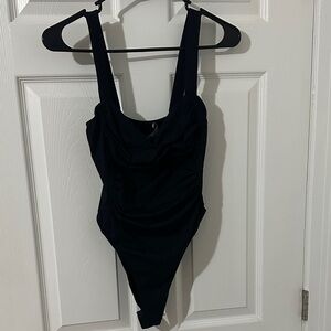 Zara Black Ruched Bodysuit